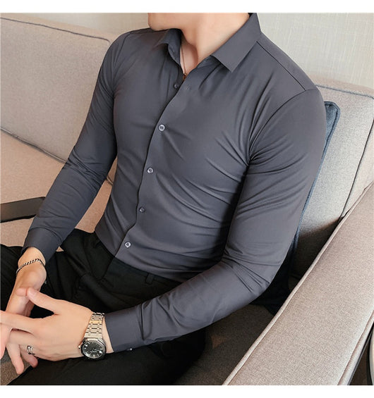 Camisa Casual de Punto Sin Planchado con Caída Perfecta - Image 17
