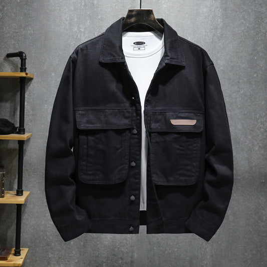 Chaqueta Denim Casual con Solapa para Hombre