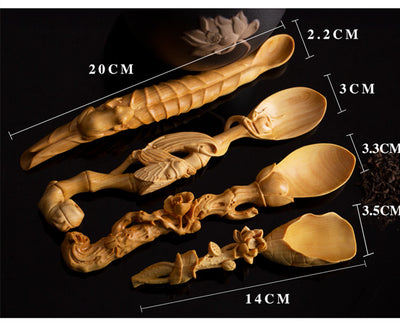 Cucharilla de Té Zen de Madera de Boj Tallada Artesanalmente - Image 9