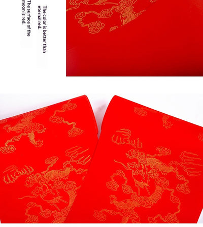 Papel para Caligrafía con Dragón Dorado y Patrones de Nubes Auspiciosas - Image 19