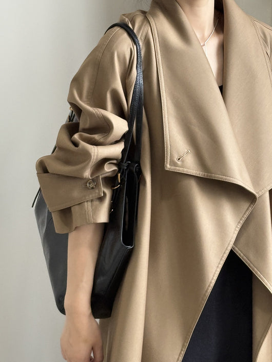 Chaqueta Cortavientos Suelta con Solapa Ancha para Mujer - Colección Otoño - Image 19