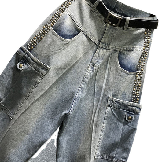 Pantalón Harem Denim Baggy Oversized para Mujer - Estilo Urbano y Cómodo - Image 5