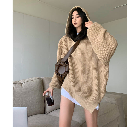 Suéter Hoodie Tejido Holgado para Mujer - Comodidad Casual - Image 9