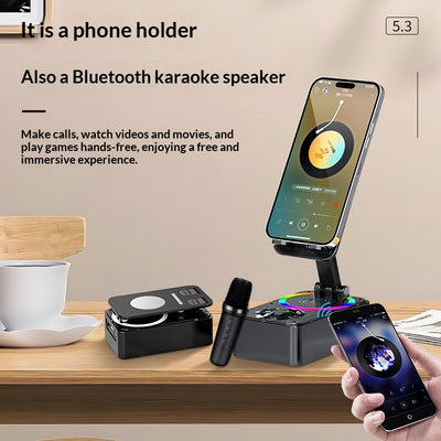 Soporte Multifuncional 3 en 1 para Transmisiones en Vivo con Parlante Bluetooth