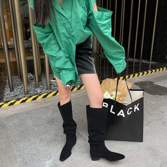 Botas Altas de Ante Texturizado para Mujer