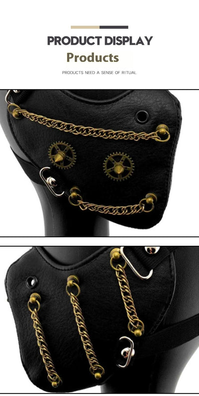 Máscara Steampunk Halloween con Cadena de Personalidad y Protección - Image 9