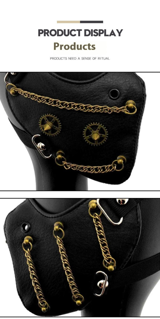 Máscara Steampunk Halloween con Cadena de Personalidad y Protección - Image 9
