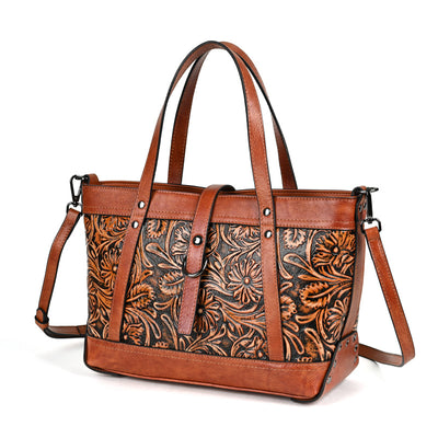 Bolso de Cuero Genuino con Diseño Tallado a Mano - Image 2