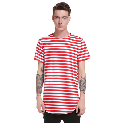 Camiseta Hombre Rayas Manga Corta Cuello Redondo Estilo Urbano - Image 13