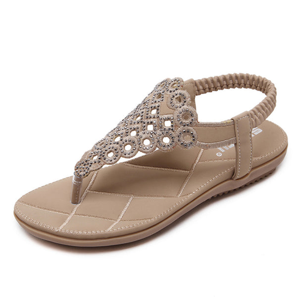 Sandalias Japonesas Verano Mujer Bordado Strass Talla Grande Cómodas