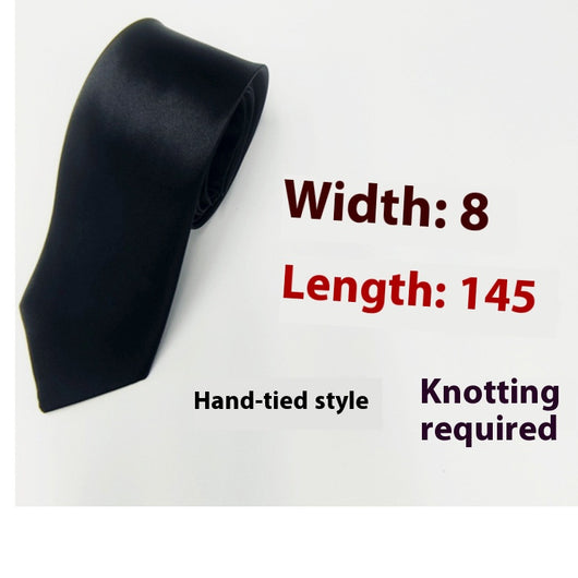 Corbata Negra Clásica Tejida a Mano de 8cm - Image 6