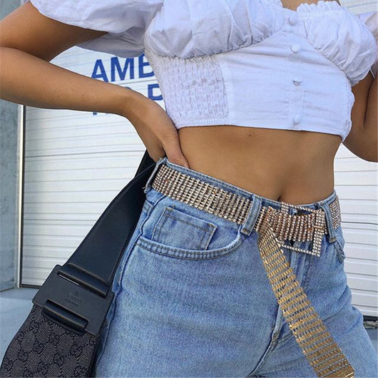 Cadena de Cintura con Diamantes Engarzados en Diez Hileras - Image 12