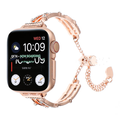 Pulsera Reloj Metálica con Diseño X Hueco y Cristales Brillantes - Image 2