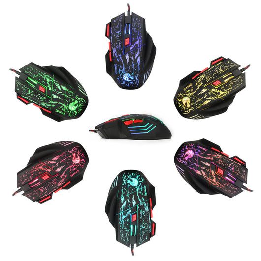 Ratón Gaming Luminoso con Efecto Agua Fractal - Conexión Alámbrica - Image 9
