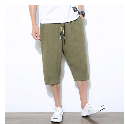 Pantalones Harem Cortos de Lino y Algodón para Hombre - Image 6