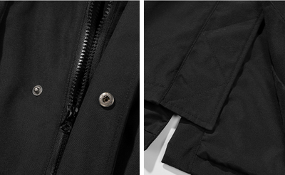 Abrigo Tipo Trench Coat Holgado con Capucha Desmontable para Hombre y Mujer - Image 12
