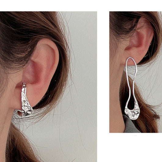 Aretes Largos de Plata Esterlina con Textura para Mujer - Image 6