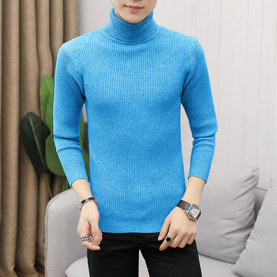 Suéter Cuello Alto Slim Fit en Colores Sólidos para Hombre