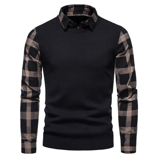Suéter Tipo Camisa con Solapa - Abrigo Tejido Doble Textura para Hombre Otoño Invierno - Image 8