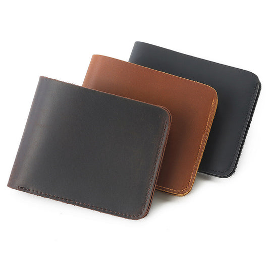 Billetera Retro de Cuero Genuino Primera Capa para Hombre