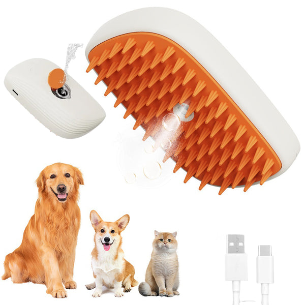 Cepillo de Vapor Recargable para Mascotas con Spray y Masaje