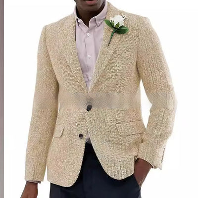 Blazer de Lana Espiga Marrón y Gris para Hombre - Image 14