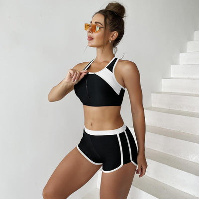 Bikini de Dos Tonos con Costuras Contrastantes - Image 28