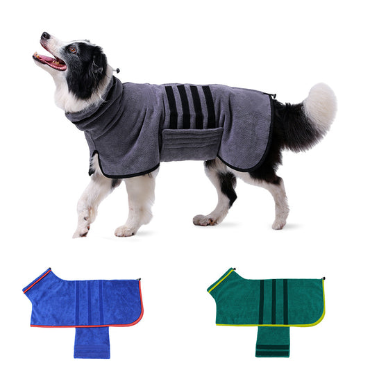 Bata de Baño para Perros y Gatos - Toalla Absorbente Ajustable para Secado Rápido