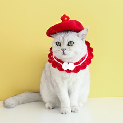 Sombrero Floral de Lana Cardada para Mascotas - Image 14