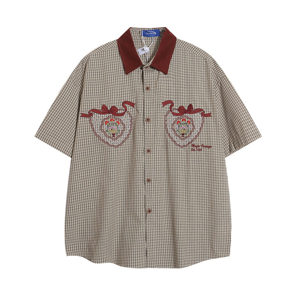 Camisa de Cuadros Manga Corta para Hombre