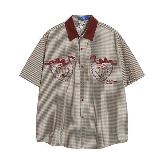 Camisa de Cuadros Manga Corta para Hombre