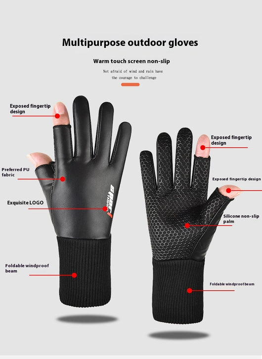 Guantes de Cuero para Hombre, Impermeables, Antideslizantes y para Pantalla Táctil - Image 23