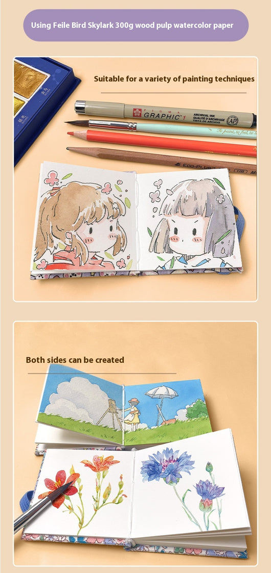 Cuaderno de Acuarela Portátil para Artistas - Formato Cuadrado - Image 30