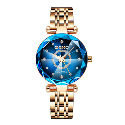 Reloj Impermeable para Mujer con Correa de Acero Inoxidable y Cristal Poligonal - Image 15