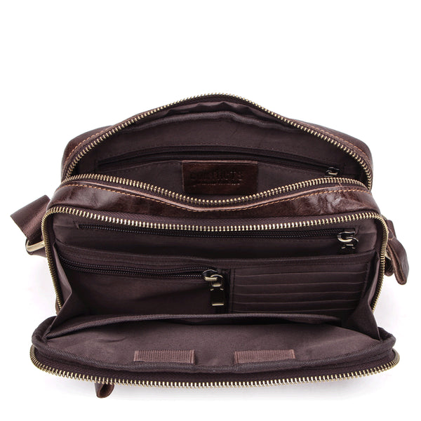 Bolso Mensajero de Cuero Angel Estilo Coreano para Hombre