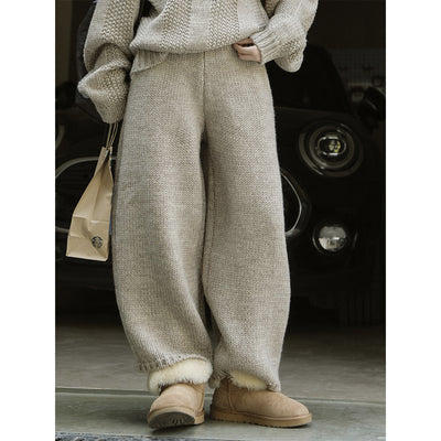 Pantalones de Lana Islandesa Gruesos Holgados Retro - Tejido Casual Cómodo - Image 2