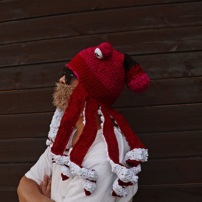 Gorro Pulpo de Lana Tejida con Barba Integrada - Image 14