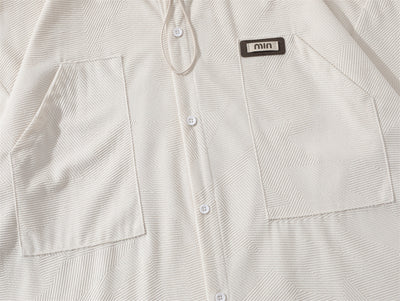 Camisa Suelta de Bolsillos y Color Sólido para Hombre - Image 17
