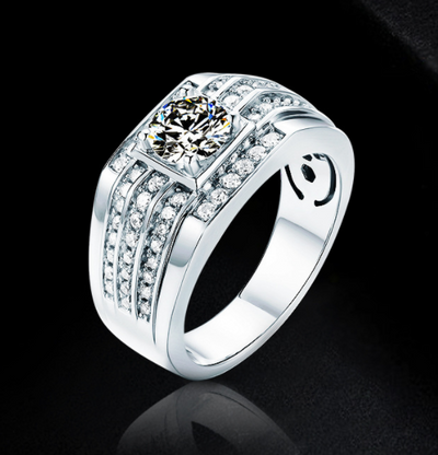 Anillo de Plata 925 con Moissanita de 1 Quilate para Hombre - Image 5