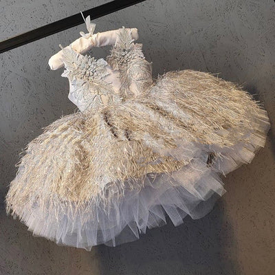 Vestido Princesa de Encaje para Niña - Largo a la Rodilla Perfecto para Cumpleaños - Image 2