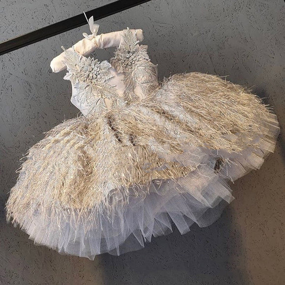 Vestido Princesa de Encaje para Niña - Largo a la Rodilla Perfecto para Cumpleaños