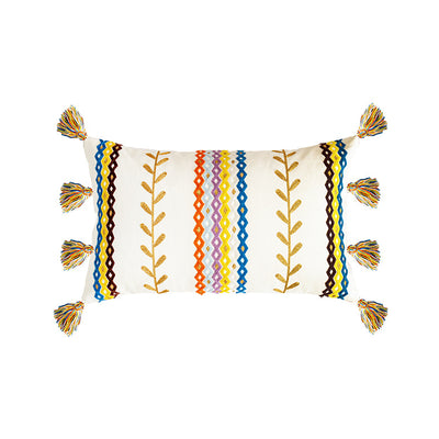 Funda de Almohada Marroquí de Algodón con Flecos Colores - Image 8
