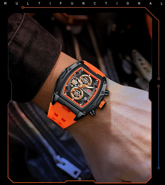Reloj Cronógrafo Deportivo Estilo Pista para Hombre con Cristal Curvo y Diseño Esqueletizado - Image 26