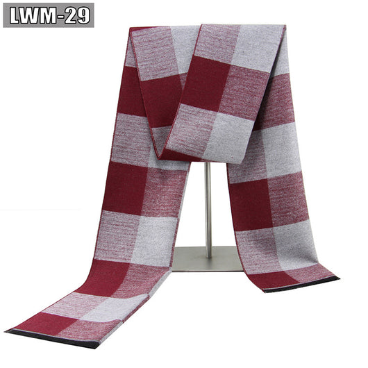 Bufanda de Cachemira Cuadros Hombre Estilo Europeo para Otoño e Invierno - Image 33