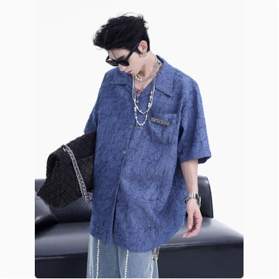 Camisa Texturizada Plisada de Diseño Exclusivo para Hombre - Image 6