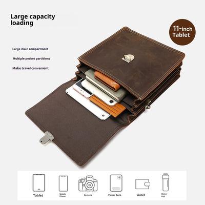 Bolsa Mensajera Vertical de Gran Capacidad con Diseño Cuadrado para Hombre - Image 5
