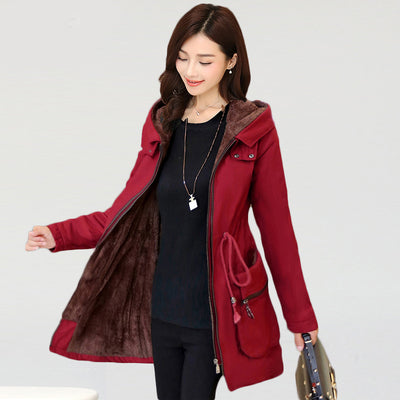 Abrigo de Algodón Polar con Capucha para Mujer - Talla Plus - Image 10