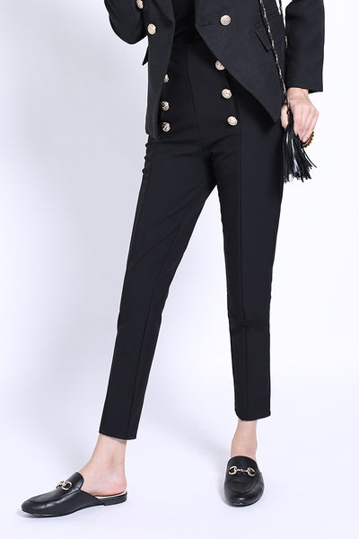 Pantalón Skinny Cropped Cintura Alta Efecto Reductor Negro y Blanco - Image 9