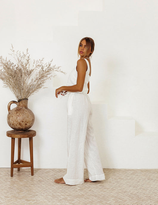 Conjunto Holgado de Lino y Algodón - Chaleco sin Mangas y Pantalón Suelto - Image 5