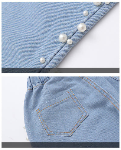 Pantalones Vaqueros Holgados Estilo Coreano con Detalles de Perlas para Niños y Adolescentes - Image 8